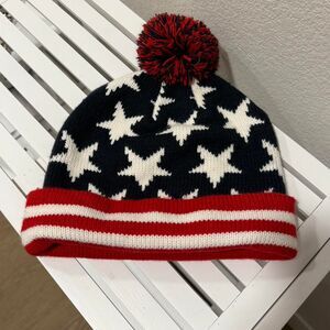 American flag print beanie